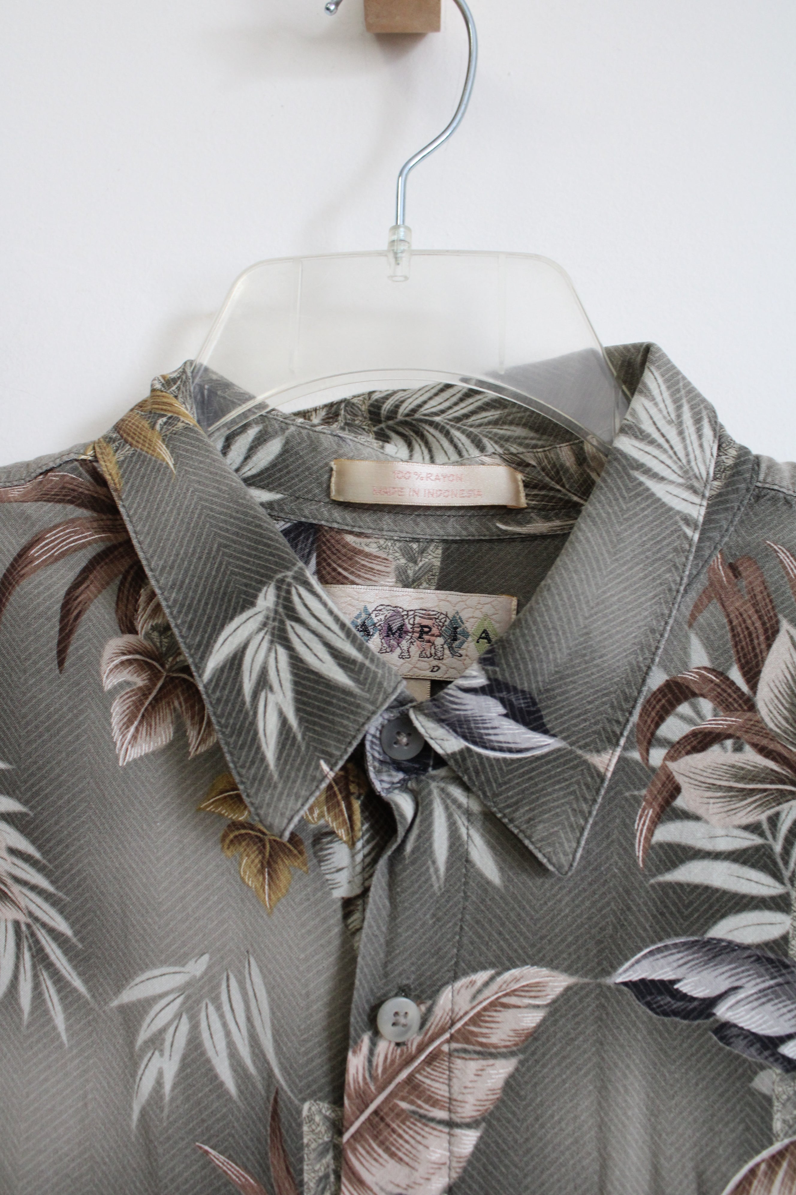 Campia Vintage Rayon Green Hawaiian Shirt | XL