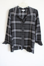 Habitat Clothes To Live In Black Plaid Lightweight Top | S