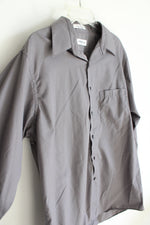 Van Heusen Gray Long Sleeved Button Down Shirt | L (16.5-34/35)