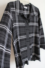 Habitat Clothes To Live In Black Plaid Lightweight Top | S