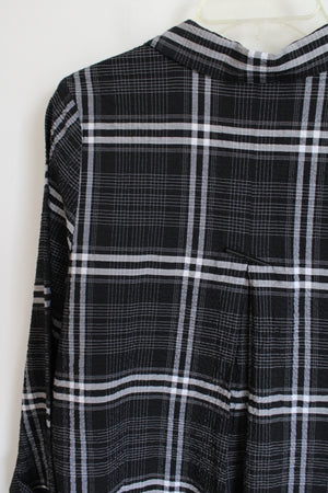 Habitat Clothes To Live In Black Plaid Lightweight Top | S