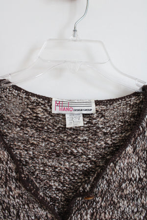 Milano Brown Knit Cardigan Sweater | L