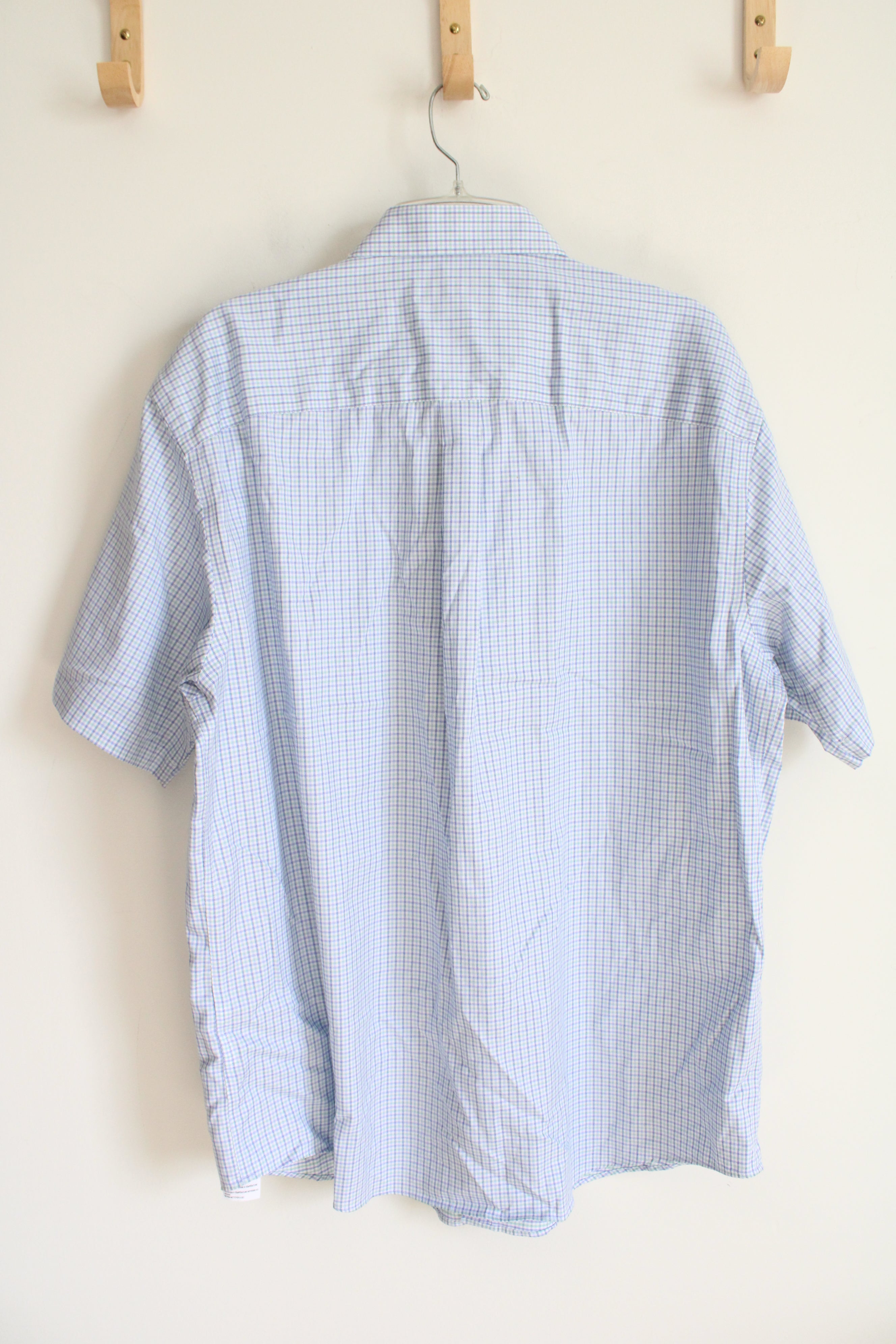 Kirkland Blue & Green Plaid Short Sleeved Button Down Shirt | XL