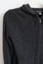 Daniel Bishop Gray Cashmere Knit Zip Up Sweater Jacket | M