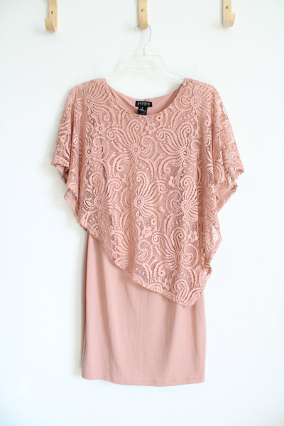 En Focus Studio Lace Poncho Overlay Pink Dress | 4 – Jubilee Thrift