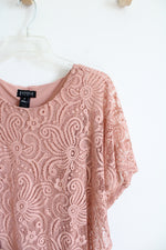 En Focus Studio Lace Poncho Overlay Pink Dress | 4