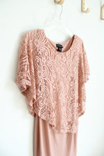 En Focus Studio Lace Poncho Overlay Pink Dress | 4