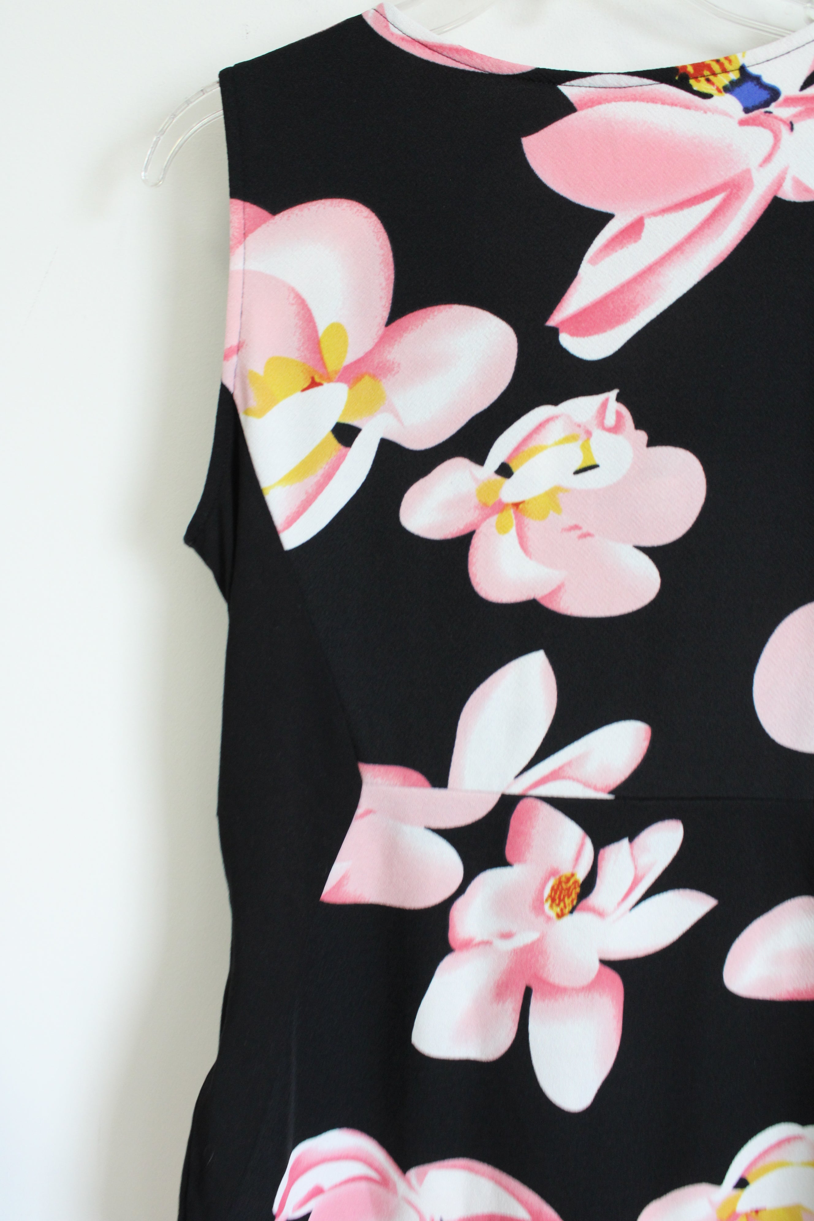 Fantaist Black Floral Sleeveless Dress | XL