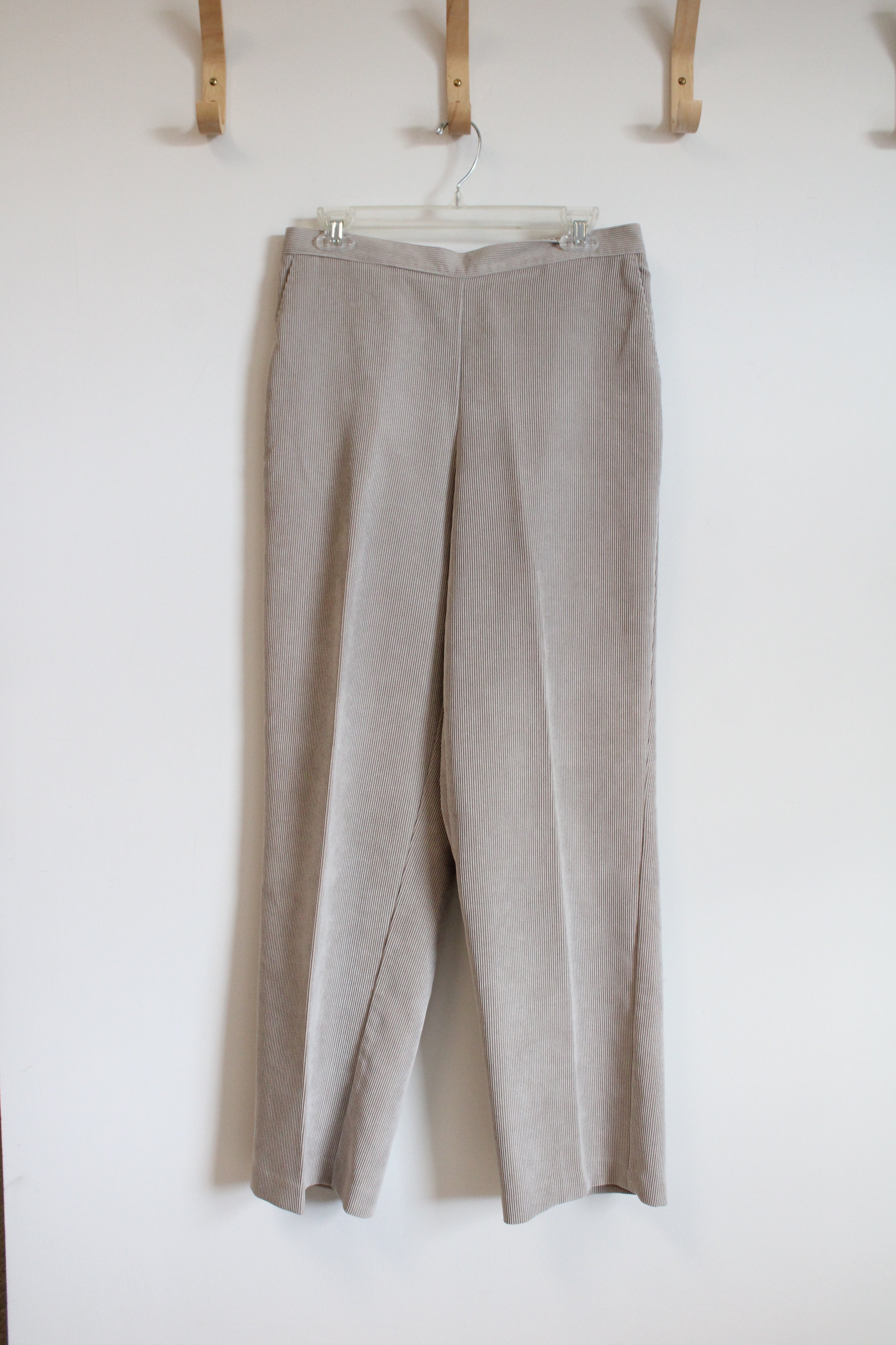 Alfred Dunner Tan Ribbed Pants | 12