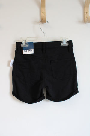 NEW Old Navy Black Cuffed Shorts | Youth M (8)