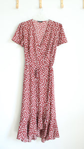 Pretty Garden Red Floral Wrap Maxi Dress | XL