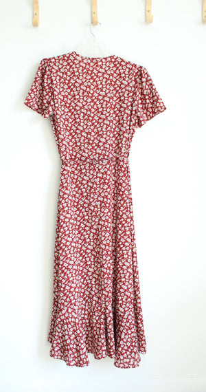 Pretty Garden Red Floral Wrap Maxi Dress | XL