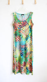 MSK Bright Multi-Colored Leaf Patterned Dress | L