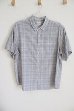 Weatherproof Blue White Plaid Button Down Shirt | XXL