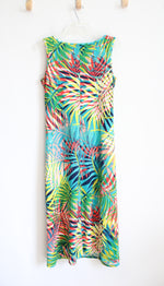 MSK Bright Multi-Colored Leaf Patterned Dress | L