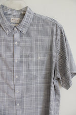 Weatherproof Blue White Plaid Button Down Shirt | XXL