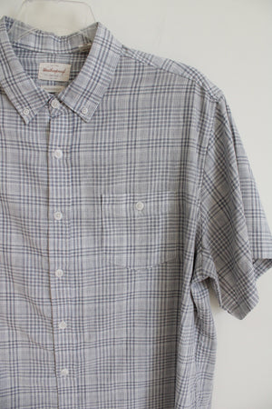 Weatherproof Blue White Plaid Button Down Shirt | XXL