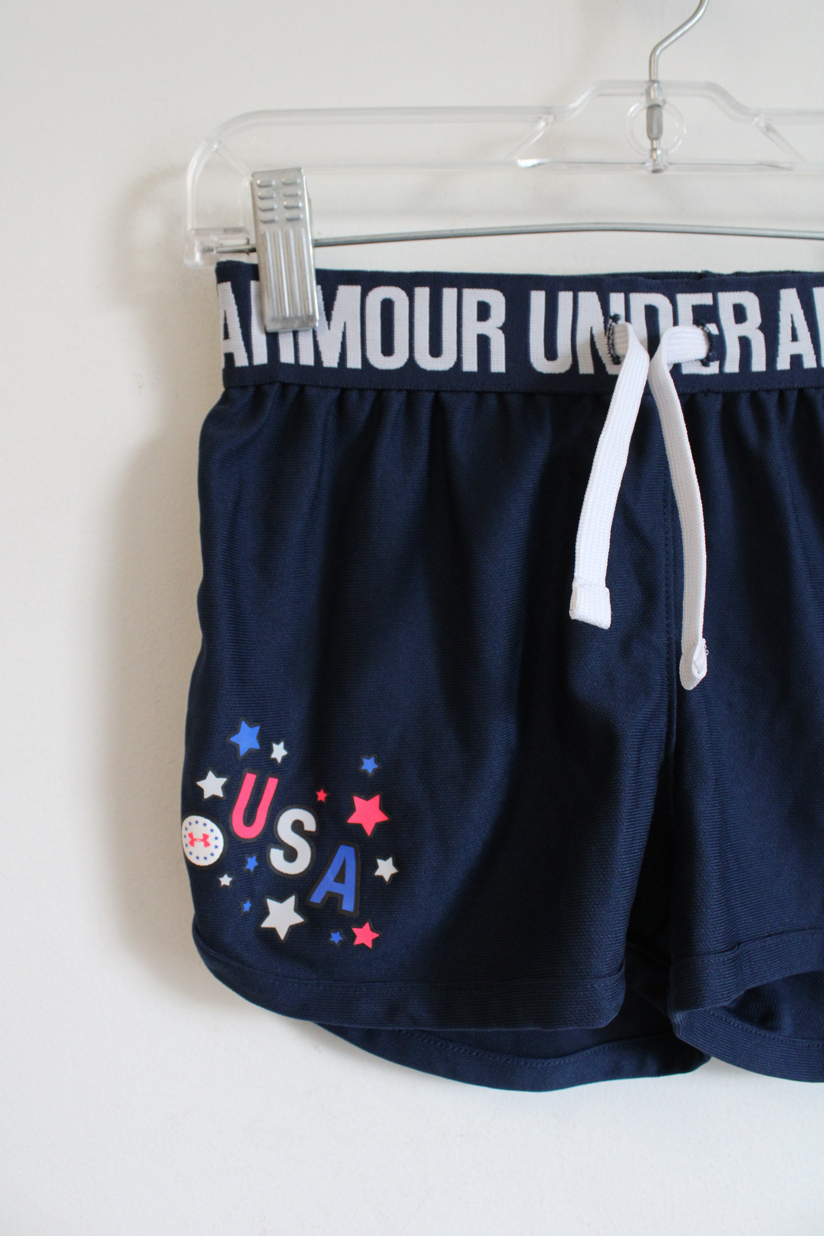 Under Armour Navy USA Athletic Shorts | Youth S (8)