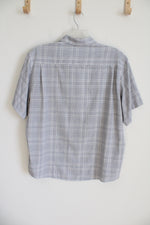 Weatherproof Blue White Plaid Button Down Shirt | XXL