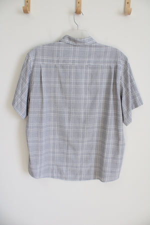 Weatherproof Blue White Plaid Button Down Shirt | XXL