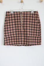 Wild Fable Brown Pink Plaid Mini Skirt | 12