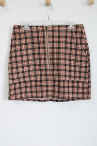 Wild Fable Brown Pink Plaid Mini Skirt | 12