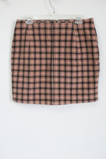 Wild Fable Brown Pink Plaid Mini Skirt | 12