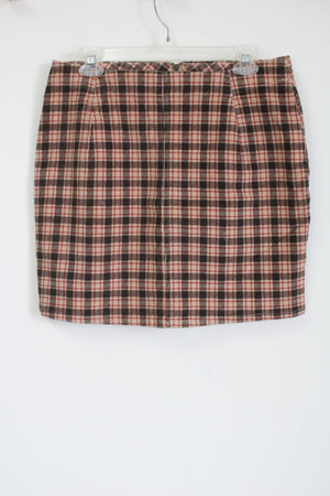Wild Fable Brown Pink Plaid Mini Skirt | 12