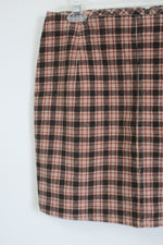 Wild Fable Brown Pink Plaid Mini Skirt | 12
