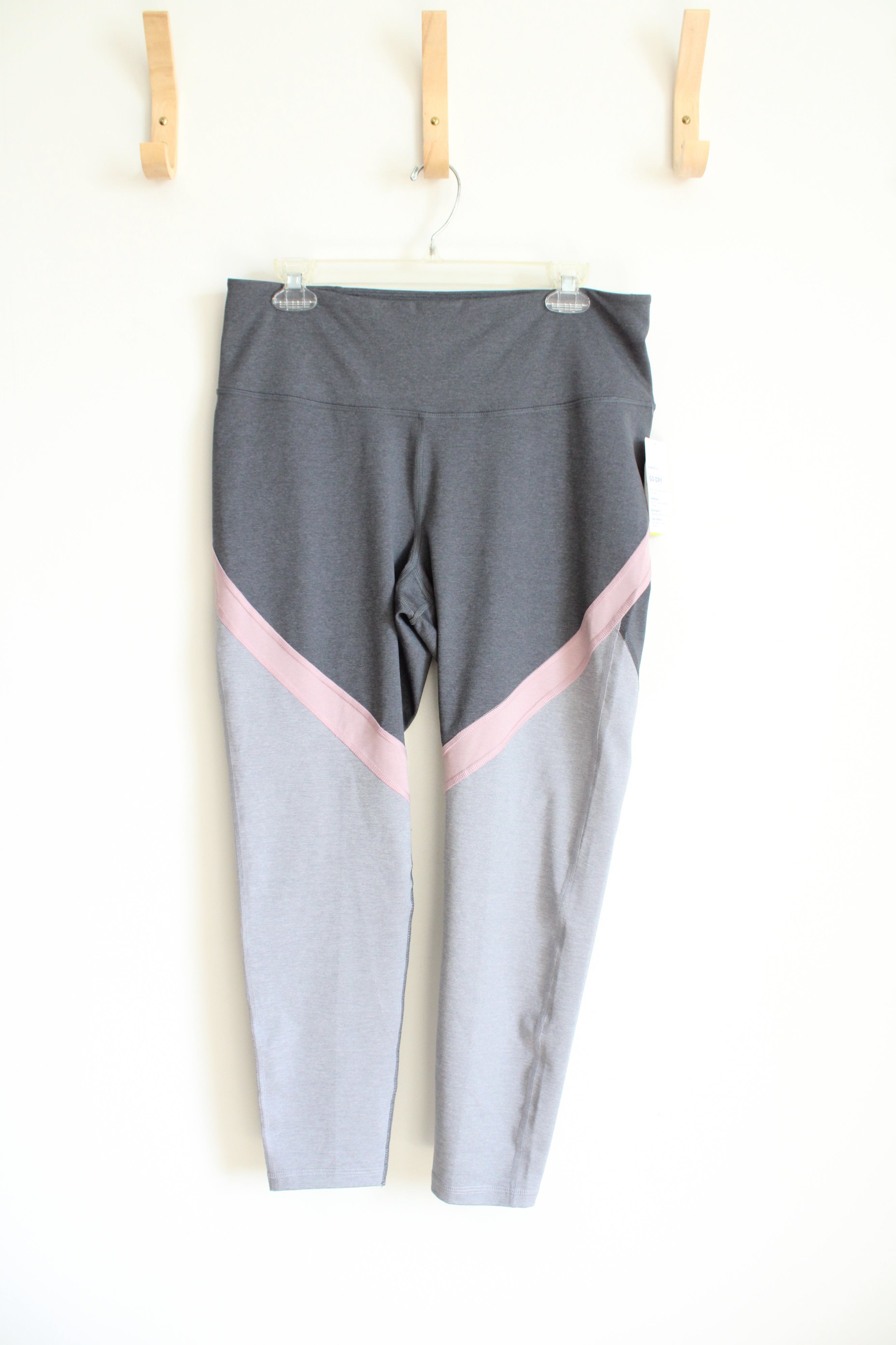 NEW Old Navy High Rise Ankle Gray & Pink Athletic Leggings | XL