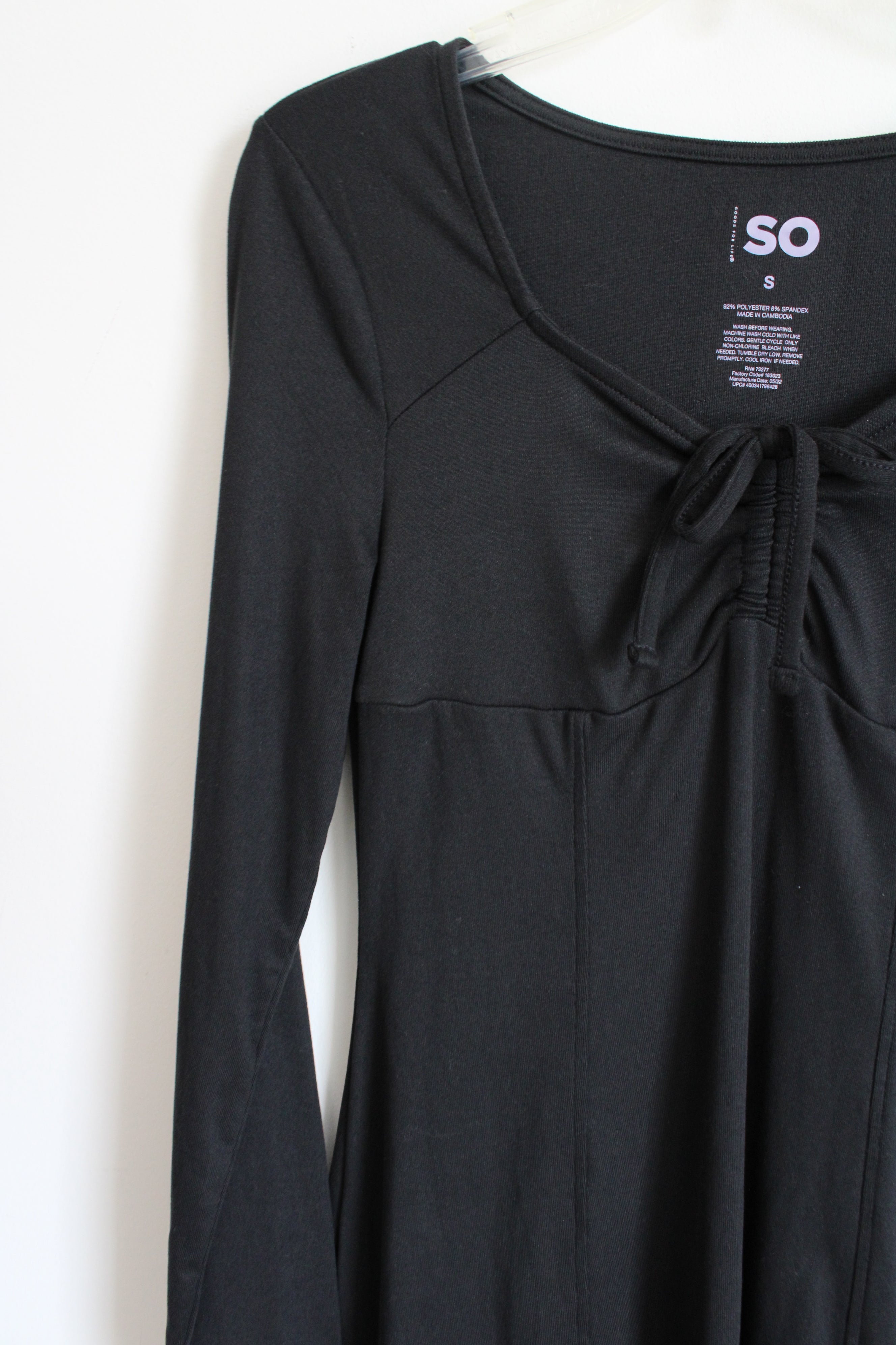 SO Black Long Sleeved Dress | S