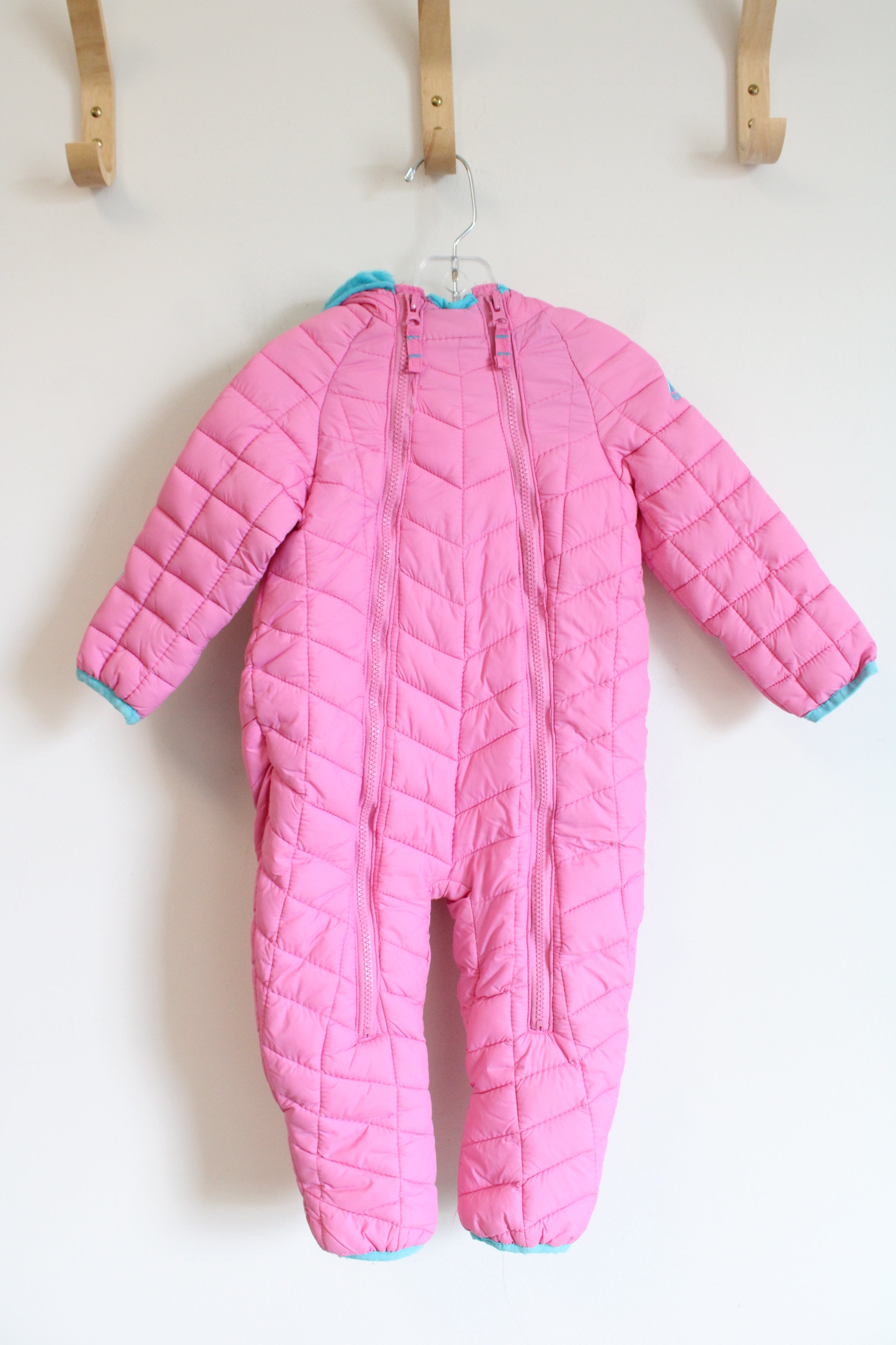 Snozu Pink Lined Double Zipper Snowsuit | 18 MO