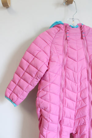 Snozu Pink Lined Double Zipper Snowsuit | 18 MO