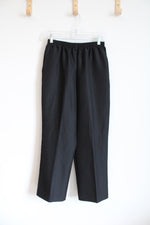 Alfred Dunner Solid Black Trouser Pants | 10 Petite