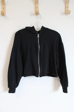 Art Class Black Zip Up Cropped Black Hoodie | Youth M (7/8)