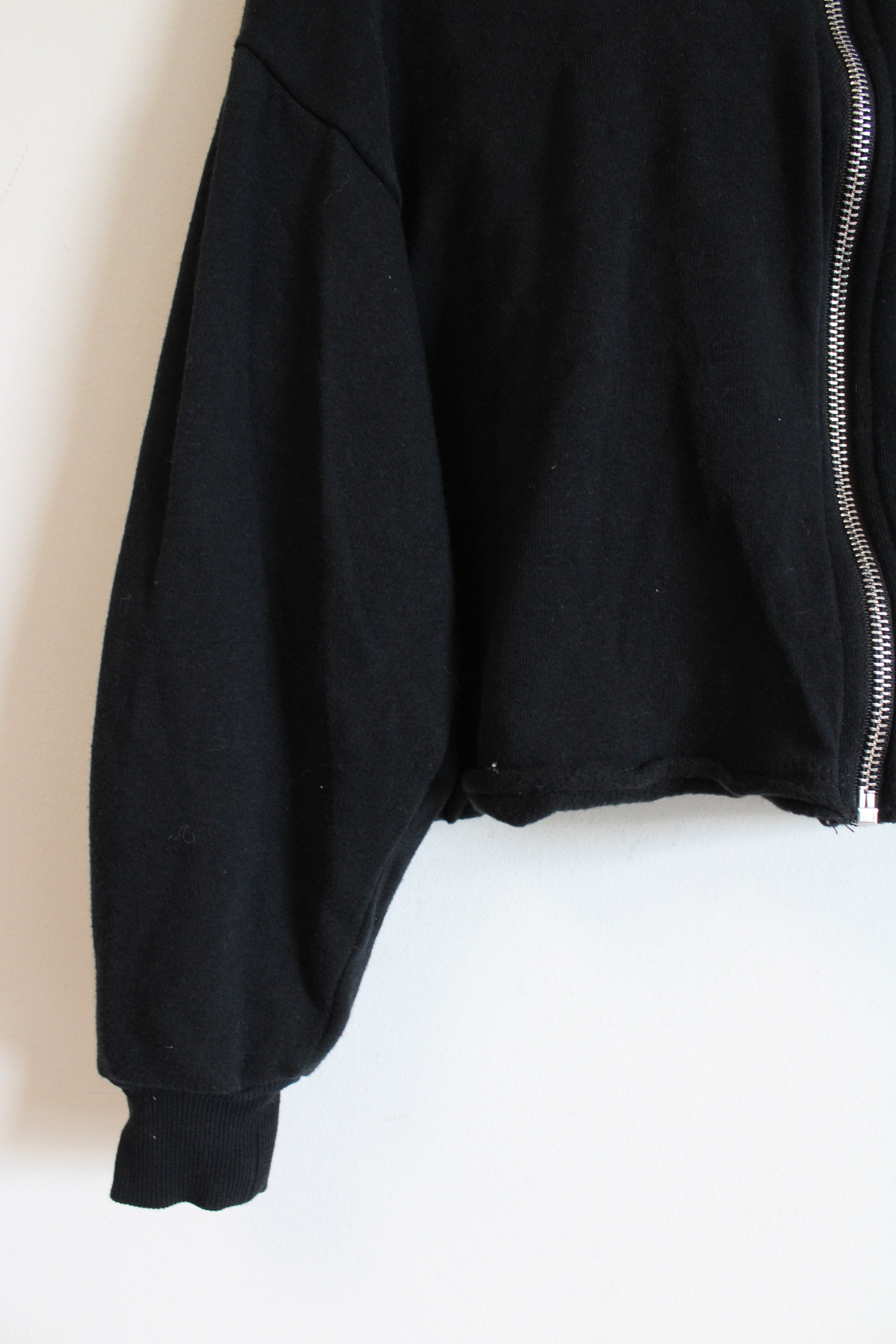 Art Class Black Zip Up Cropped Black Hoodie | Youth M (7/8)