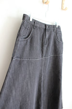 Style J Long Black Flared Denim Skirt | 14