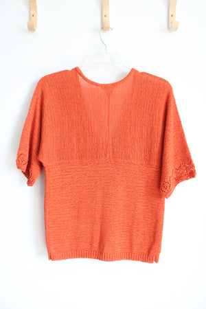 WD NY Burnt Orange Knit Cardigan | M