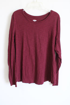 Old Navy Solid Maroon Long Sleeved Top | XL