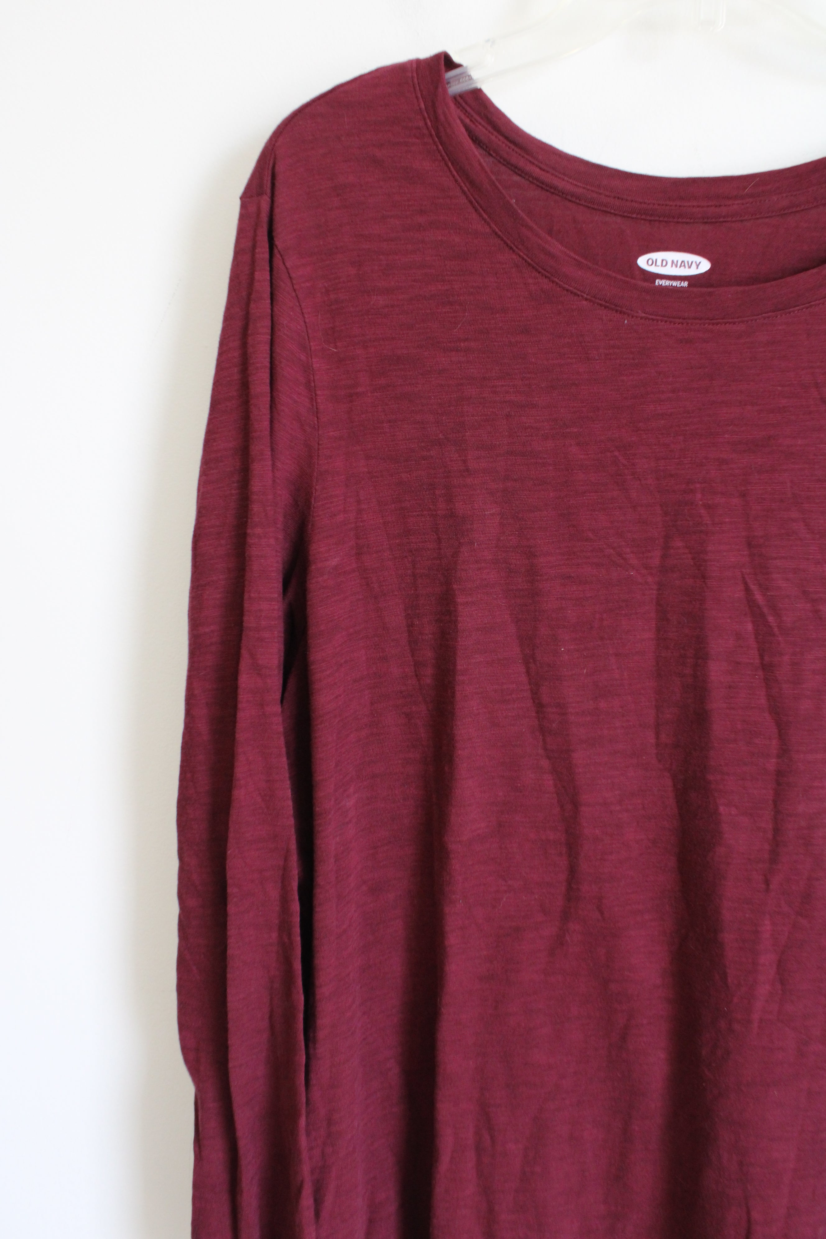 Old Navy Solid Maroon Long Sleeved Top | XL