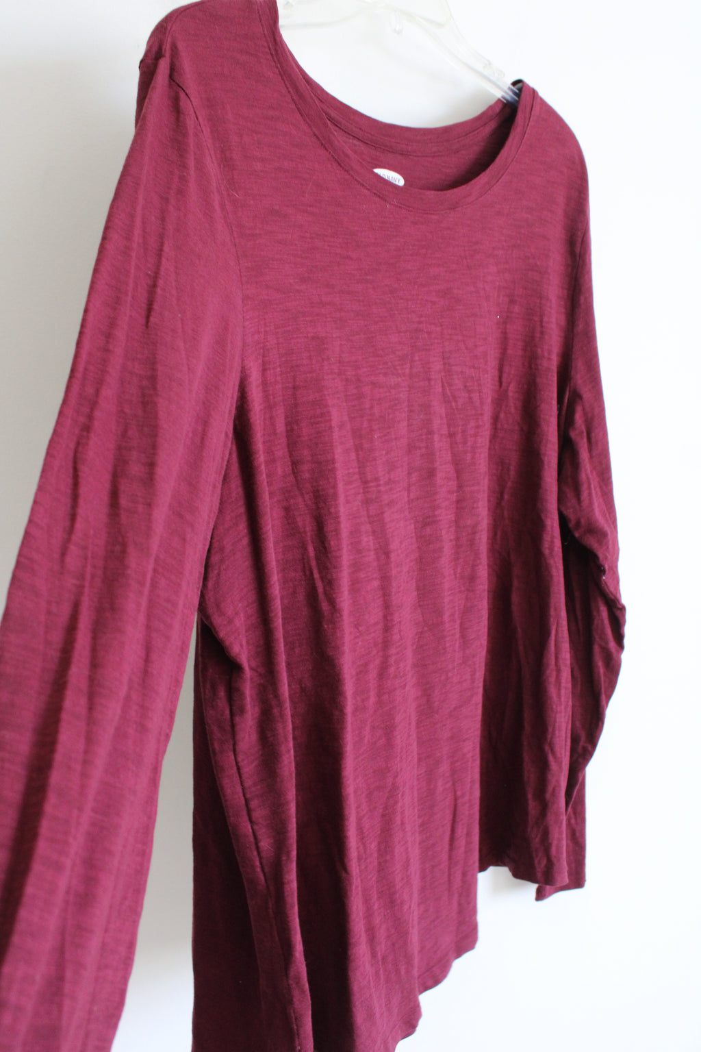 Old Navy Solid Maroon Long Sleeved Top | XL