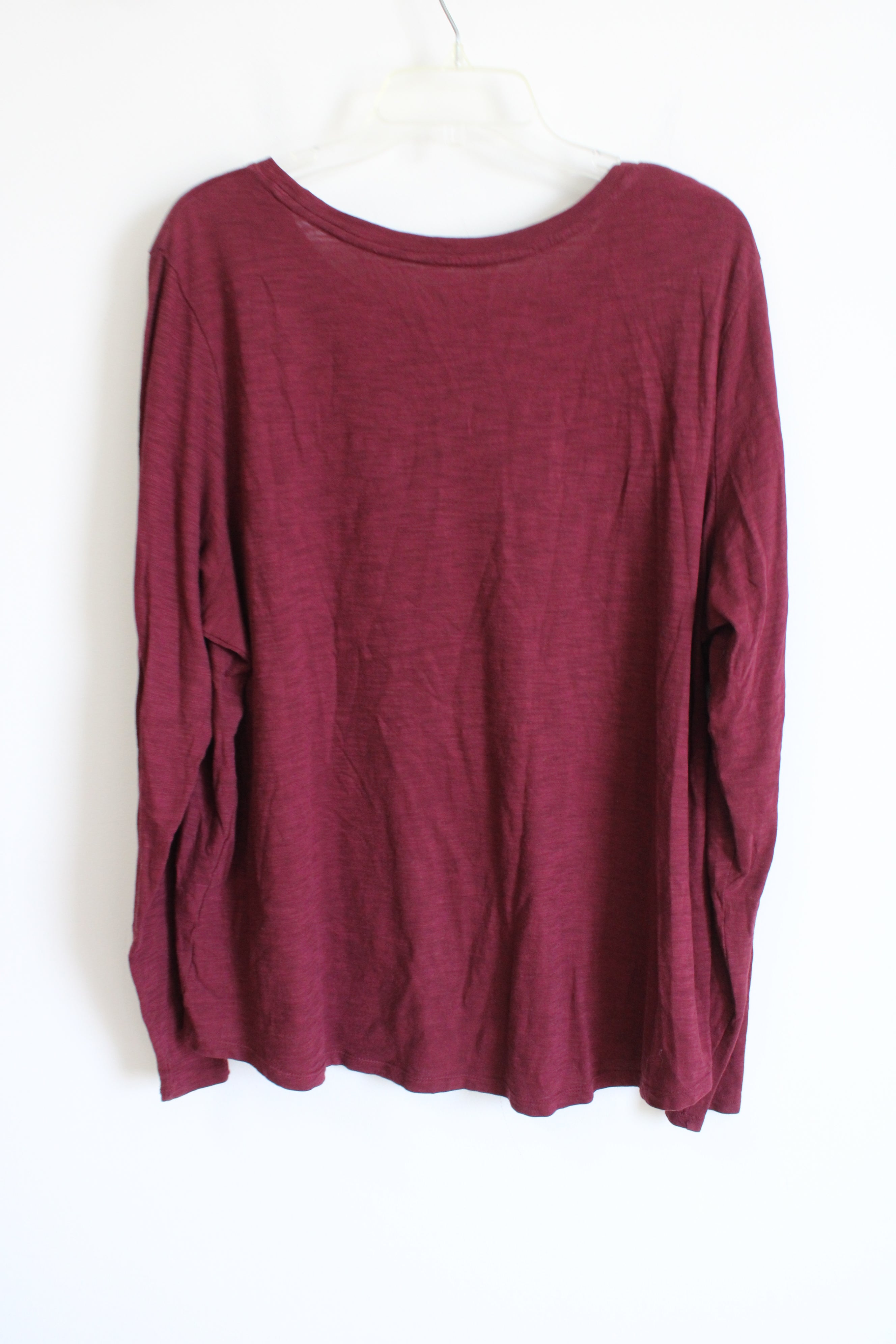 Old Navy Solid Maroon Long Sleeved Top | XL