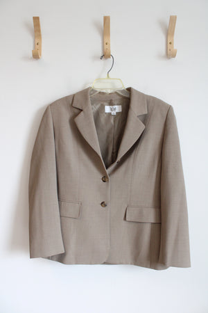 Le Suit Tan Blazer & Black & Tan Neck Scarf | 12 Petite