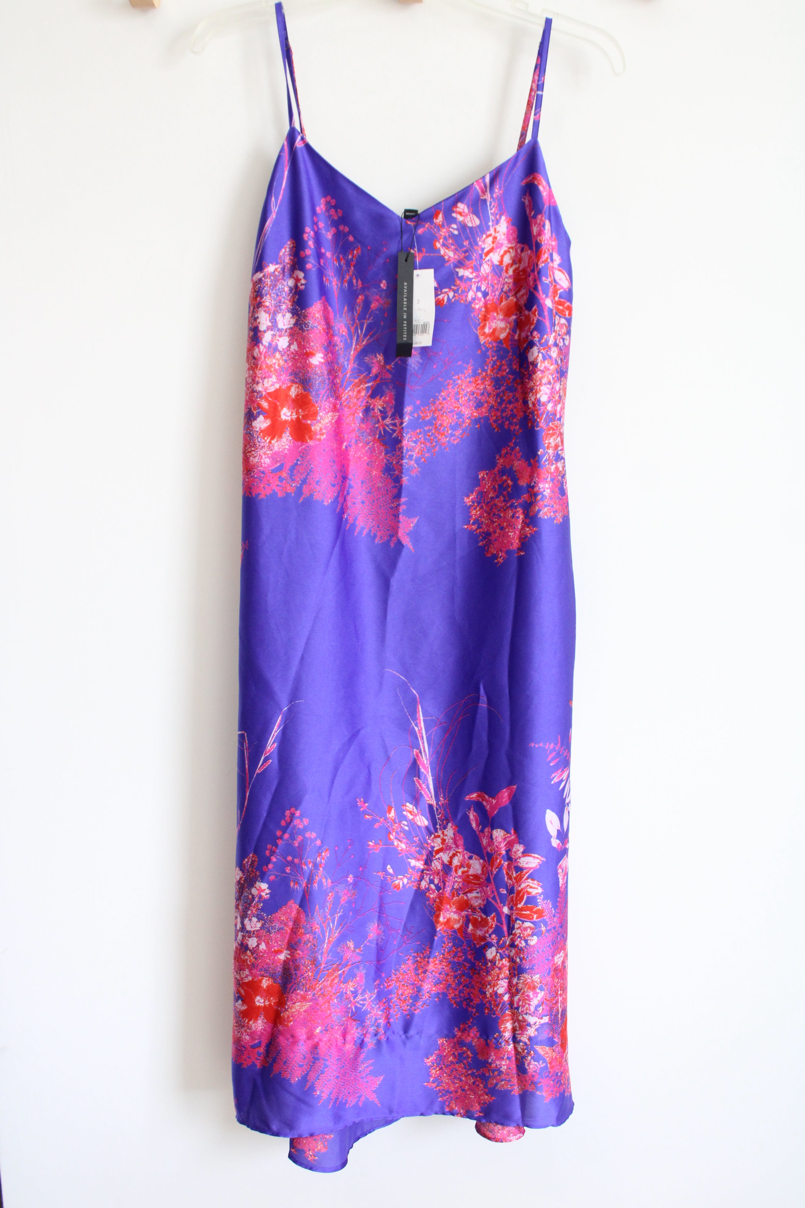 NEW Banana Republic Purple Satin Patterned Slip Dress | 2