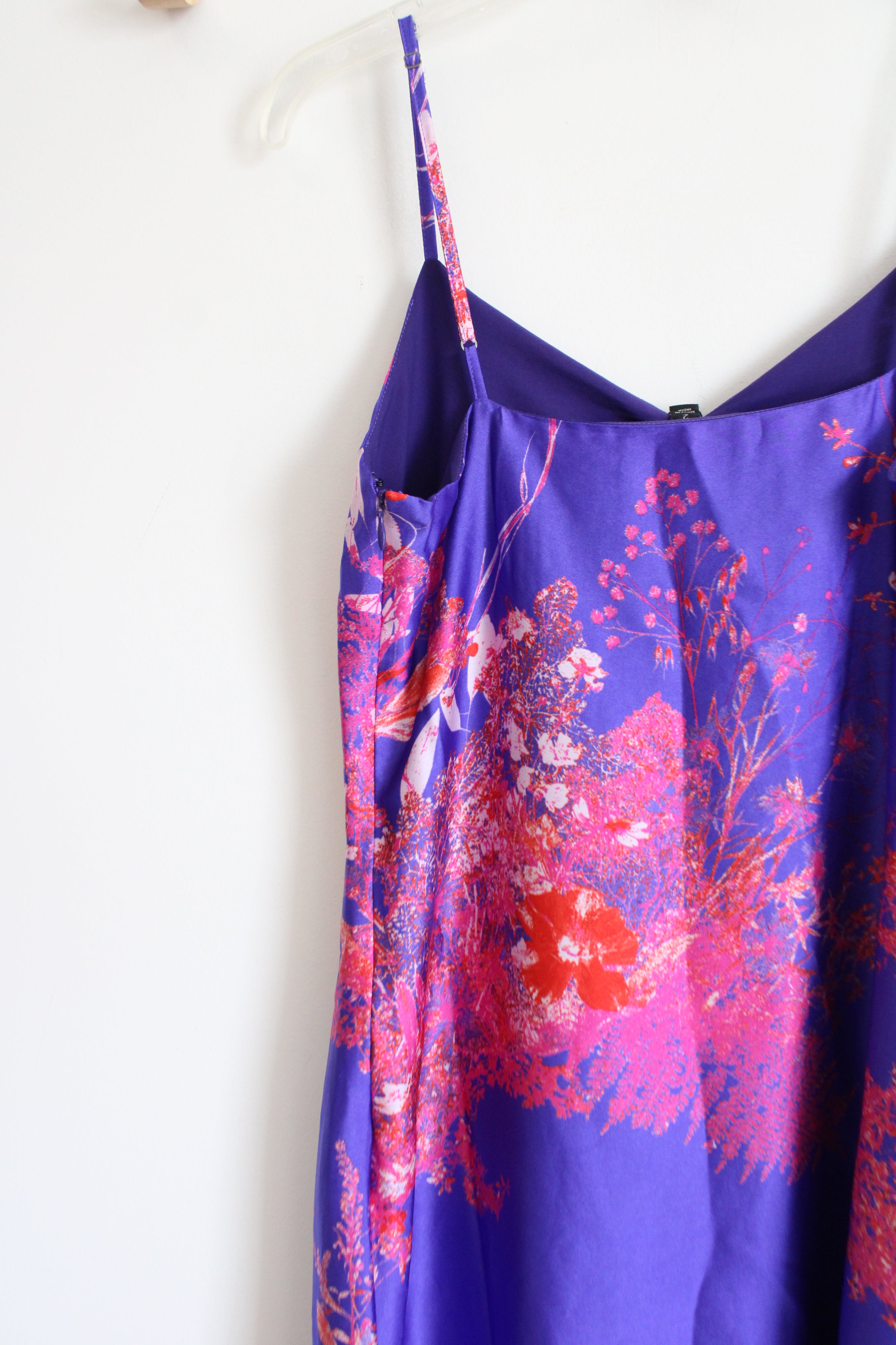 NEW Banana Republic Purple Satin Patterned Slip Dress | 2