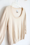 Chico's Tan Scoop Neck Sweater | 3 (XL)