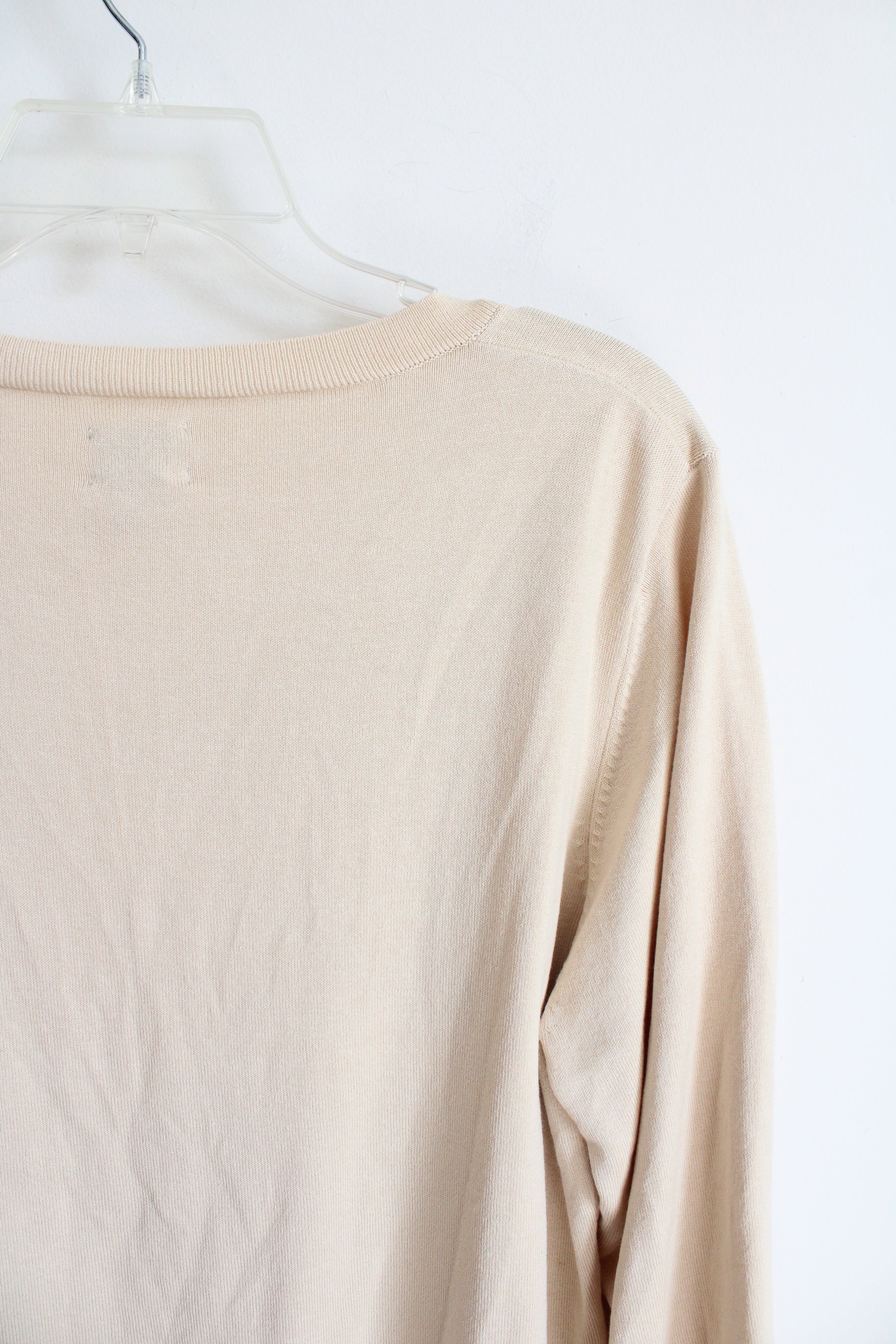 Chico's Tan Scoop Neck Sweater | 3 (XL)