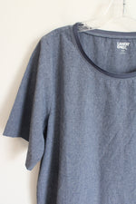 Lands' End Blue Short Sleeve Scoopneck Top | M Petite