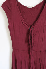 American Eagle Soft & Sexy Lace Up Burgundy Dress | S