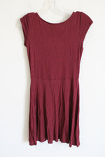 American Eagle Soft & Sexy Lace Up Burgundy Dress | S